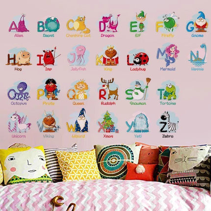 A-Z Alphabet Animal Learning Wall Sticker for Kids Room