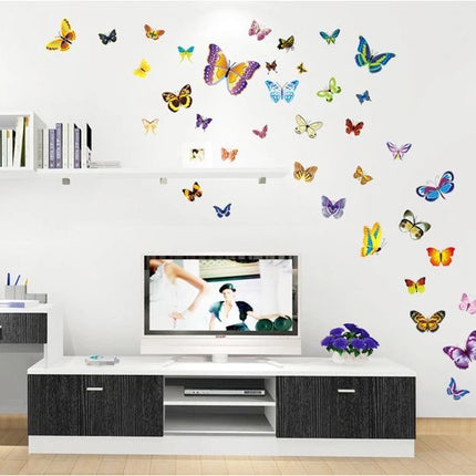 50pcs Colourful Butterfly Wall Stickers for Bedroom & Kids Room