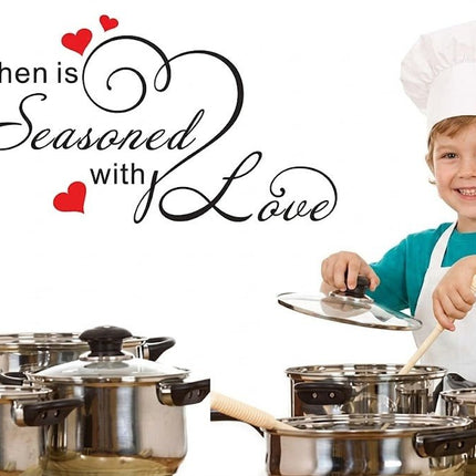 Seasoned with Love Removable Wall Sticker – Kitchen Quote Wall Decal - Go2buy Australia