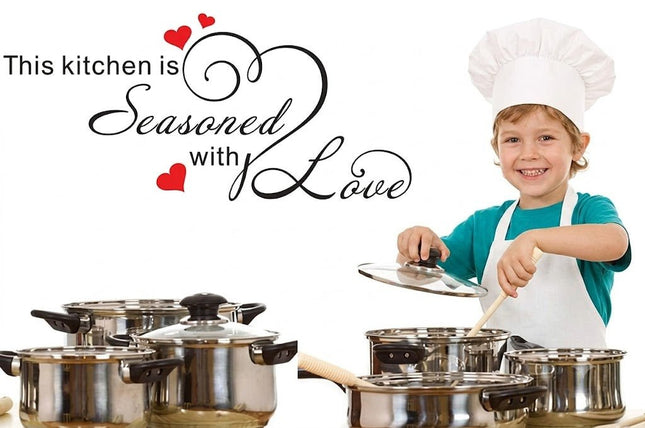 Seasoned with Love Removable Wall Sticker – Kitchen Quote Wall Decal - Go2buy Australia