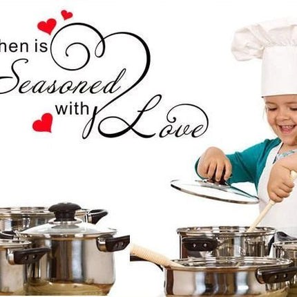 Seasoned with Love Removable Wall Sticker – Kitchen Quote Wall Decal - Go2buy Australia