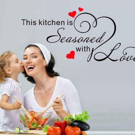 Seasoned with Love Removable Wall Sticker – Kitchen Quote Wall Decal - Go2buy Australia