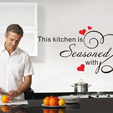 Seasoned with Love Removable Wall Sticker – Kitchen Quote Wall Decal - Go2buy Australia