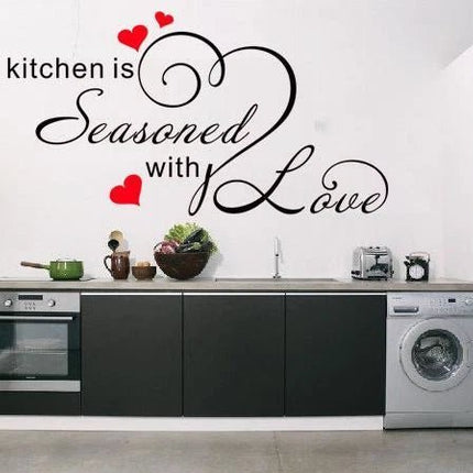 Seasoned with Love Removable Wall Sticker – Kitchen Quote Wall Decal - Go2buy Australia