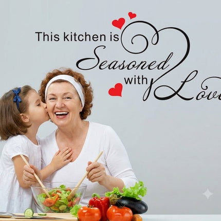 Seasoned with Love Removable Wall Sticker – Kitchen Quote Wall Decal - Go2buy Australia
