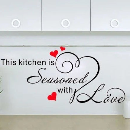 Seasoned with Love Removable Wall Sticker – Kitchen Quote Wall Decal - Go2buy Australia