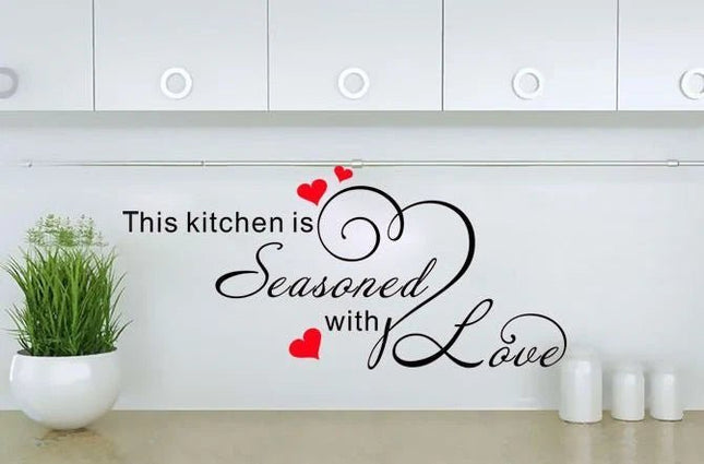 Seasoned with Love Removable Wall Sticker – Kitchen Quote Wall Decal - Go2buy Australia