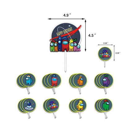 Set of Among Us Game Kids Birthday Party Supplies Balloons Banner Cupcake Topper - Go2buy Australia