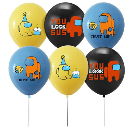 12 Pack Among Us Space Game Birthday Balloons – 12 Inch