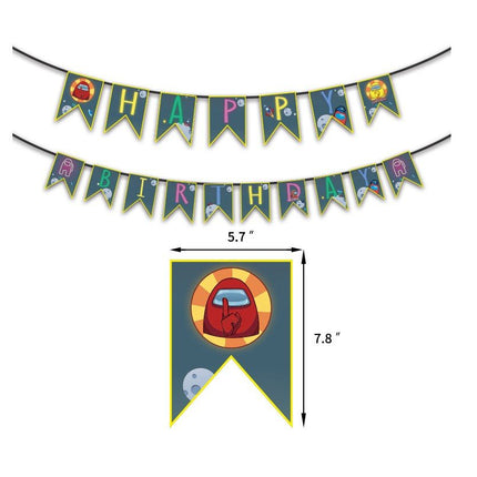 Set of Among Us Game Kids Birthday Party Supplies Balloons Banner Cupcake Topper - Go2buy Australia