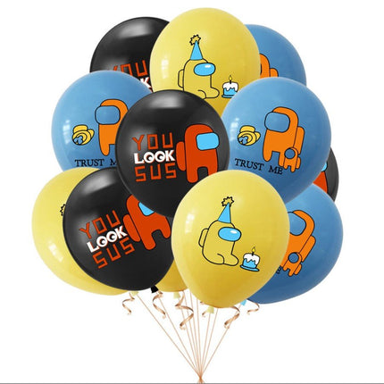 12 Pack Among Us Space Game Birthday Balloons – 12 Inch