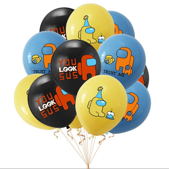 12 Pack Among Us Space Game Birthday Balloons – 12 Inch