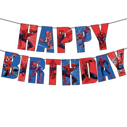 Spiderman Birthday Balloon Set with Happy Birthday With Banner - Go2buy Australia