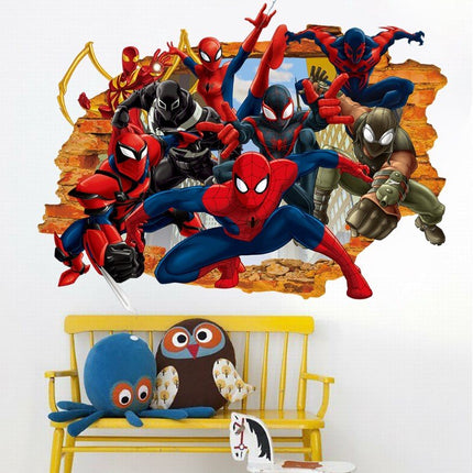 Spiderman Team 3D Wall Sticker Removable Vinyl Decal for Kids Room - Go2buy Australia