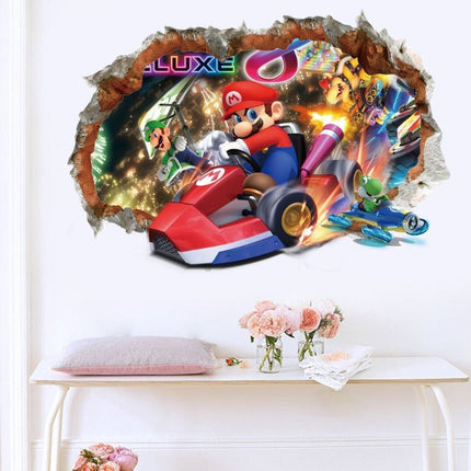 Super Mario Kart Removable 3D Wall Stickers for Kids Room - Go2buy Australia