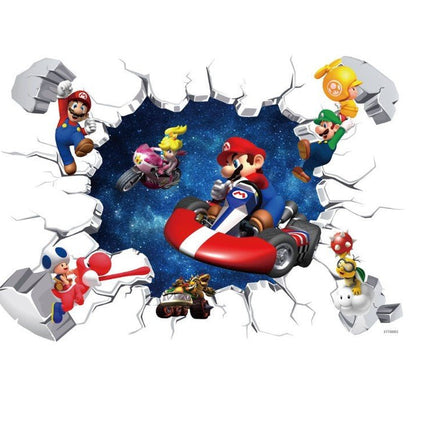 Super Mario Kart Removable 3D Wall Stickers for Kids Room - Go2buy Australia
