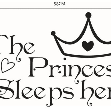 The Princess Sleeps Here Girls Bedroom Wall Sticker - Go2buy Australia