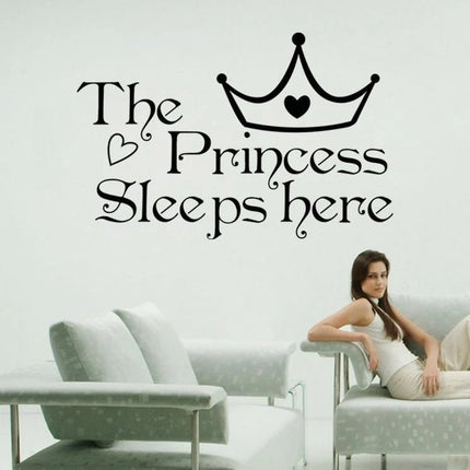 The Princess Sleeps Here Girls Bedroom Wall Sticker - Go2buy Australia