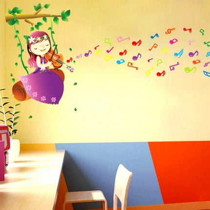 Violin Girl Wall Sticker for Bedroom, Music Room & Classroom - Go2buy Australia