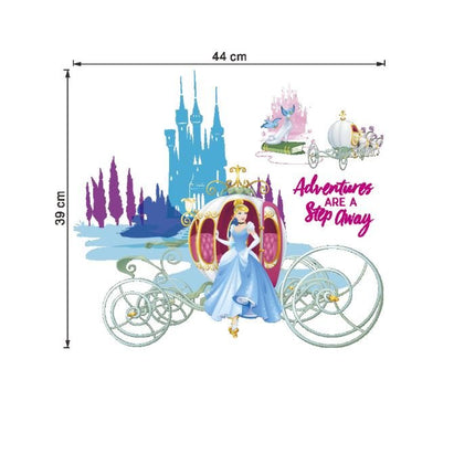 Wall Sticker Disney Princess Cinderella Pumpkin Cart Girl Removable Kids Decal - Go2buy Australia