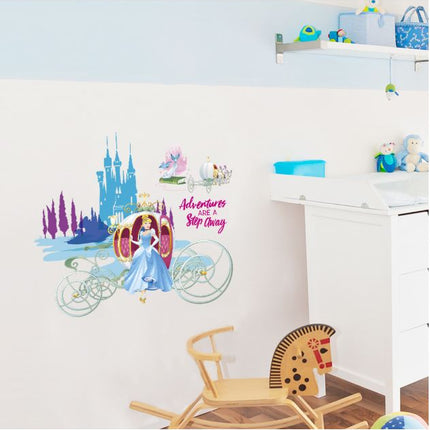 Wall Sticker Disney Princess Cinderella Pumpkin Cart Girl Removable Kids Decal - Go2buy Australia