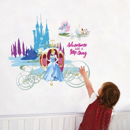 Wall Sticker Disney Princess Cinderella Pumpkin Cart Girl Removable Kids Decal - Go2buy Australia