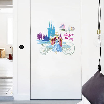 Wall Sticker Disney Princess Cinderella Pumpkin Cart Girl Removable Kids Decal - Go2buy Australia