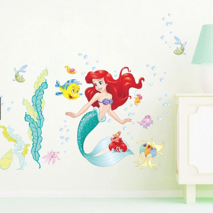 Wall Sticker Disney Princess Girl Removable Little Mermaid Kids Girl Room Decal - Go2buy Australia