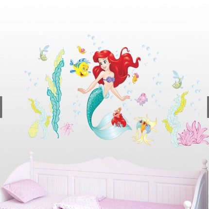 Wall Sticker Disney Princess Girl Removable Little Mermaid Kids Girl Room Decal - Go2buy Australia