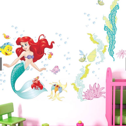 Wall Sticker Disney Princess Girl Removable Little Mermaid Kids Girl Room Decal - Go2buy Australia
