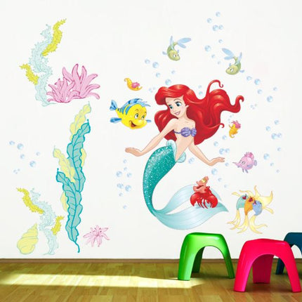 Wall Sticker Disney Princess Girl Removable Little Mermaid Kids Girl Room Decal - Go2buy Australia