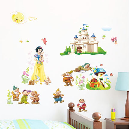 Wall Stickers Disney Princess Snow White Seven Dwarfs Removable Kids Room Decal - Go2buy Australia