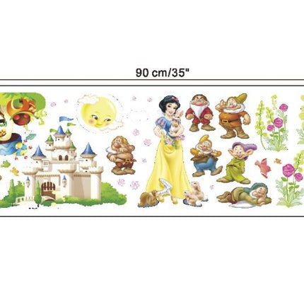 Wall Stickers Disney Princess Snow White Seven Dwarfs Removable Kids Room Decal - Go2buy Australia