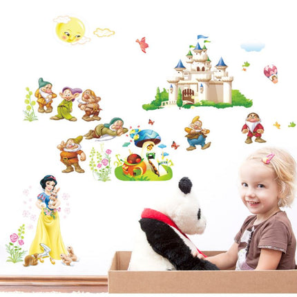 Wall Stickers Disney Princess Snow White Seven Dwarfs Removable Kids Room Decal - Go2buy Australia