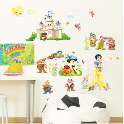 Wall Stickers Disney Princess Snow White Seven Dwarfs Removable Kids Room Decal - Go2buy Australia