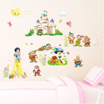 Wall Stickers Disney Princess Snow White Seven Dwarfs Removable Kids Room Decal - Go2buy Australia