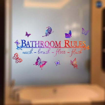 Wall Stickers Removable Bathroom Rules Butterfly Decal Picture Art - Go2buy Australia