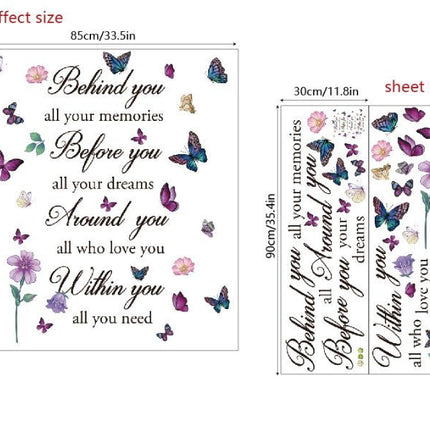 Wall Stickers Removable Butterfly Dream Love Memory Living Room Decal Art Decor - Go2buy Australia