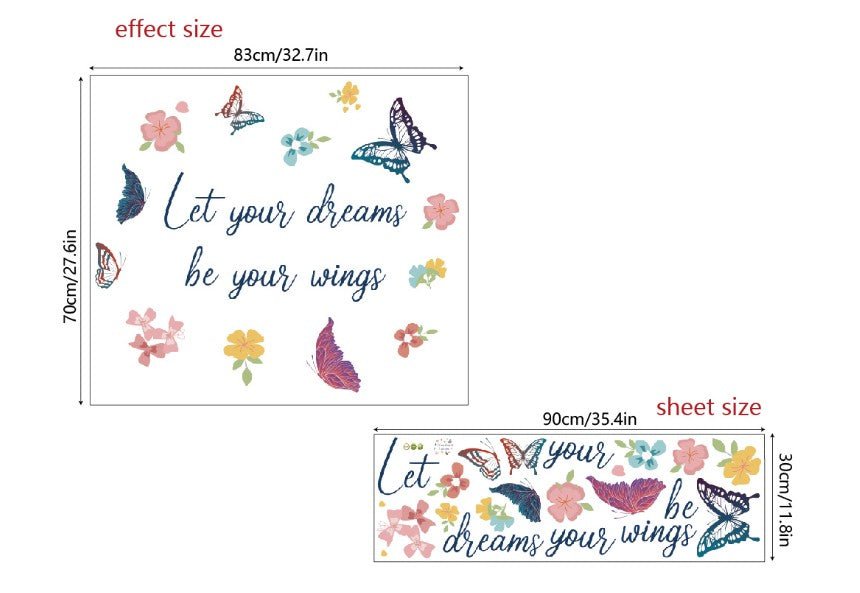 Wall Stickers Removable Butterfly Flower Dream Wings Living Room Decal Art Decor - Go2buy Australia