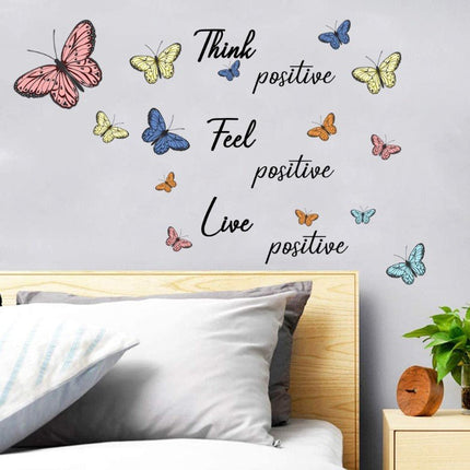 Wall Stickers Removable Butterfly Think Feel Live Living Room Decal Art Decor - Go2buy Australia