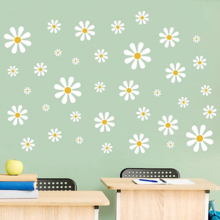 Wall Stickers Removable White Daisy Floewers Living Girl Room Bedroom Decal - Go2buy Australia