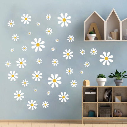 Wall Stickers Removable White Daisy Floewers Living Girl Room Bedroom Decal - Go2buy Australia