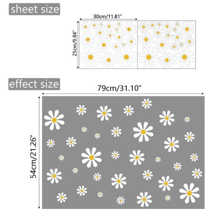 Wall Stickers Removable White Daisy Floewers Living Girl Room Bedroom Decal - Go2buy Australia