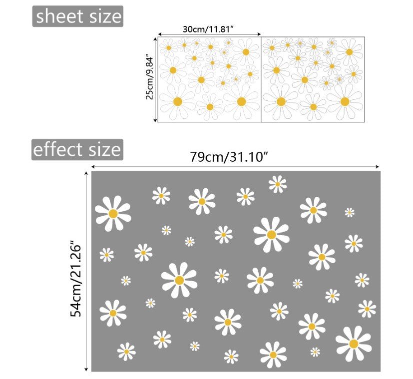 Wall Stickers Removable White Daisy Floewers Living Girl Room Bedroom Decal - Go2buy Australia