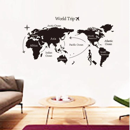 World Trip Map Removable Wall Sticker – Large Travel Wall Decal - Go2buy Australia