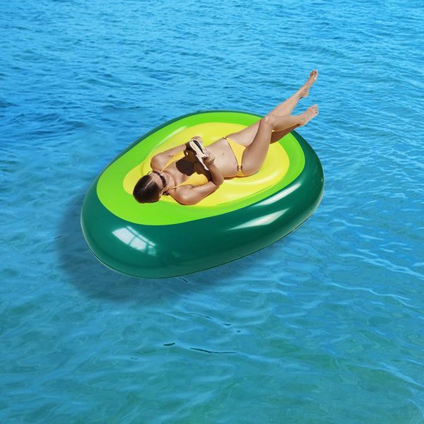 Giant Inflatable Avocado With Ball Swimming Float Raft Lounge Toy Bed Pool Fun