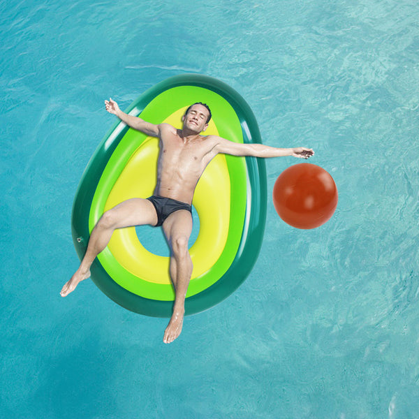 Giant Inflatable Avocado With Ball Swimming Float Raft Lounge Toy Bed Pool Fun