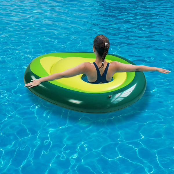 Giant Inflatable Avocado With Ball Swimming Float Raft Lounge Toy Bed Pool Fun