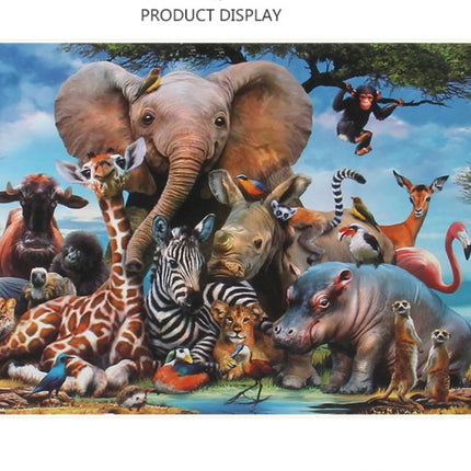 1000Pcs Thick Papers Jigsaw Puzzles Fun Game Challenge Gift For Adults Teens Kids (Animals World) - Go2buy Australia