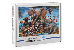 1000Pcs Thick Papers Jigsaw Puzzles Fun Game Challenge Gift For Adults Teens Kids (Animals World) - Go2buy Australia